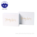 Hard Rigid Cardboard Box Matt White Gold Foil